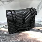 YSL MONOGRAM LOULOU MEDIUM SIZE ALL BLACK - 2