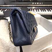 CHANEL 1112 Navy Blue Large Size 30cm Lambskin Leather Flap Bag With Gold Hardware - 2