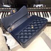 CHANEL 1112 Navy Blue Large Size 30cm Lambskin Leather Flap Bag With Gold Hardware - 3