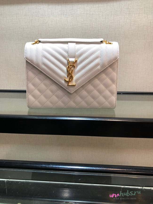 YSL ENVELOPE White MEDIUM BAG  - 1