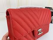 Chanel CF 20cm bag in red Caviar leather  - 6