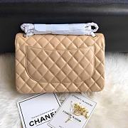 1112 Beige Large Size 30cm Caviar Leather Flap Bag - 4