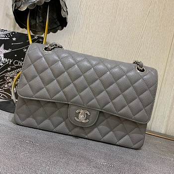 Chanel 1112 Gray medium size 2.55 caviar black gold