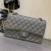 Chanel 1112 Gray medium size 2.55 caviar black gold - 2