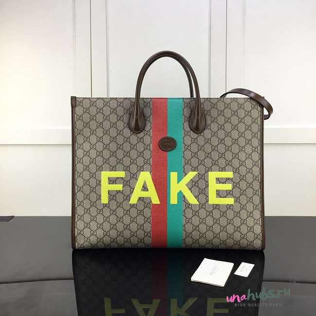 Gucci 'Fake/Not' print large tote bag - 1