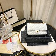 CHANEL 1112 White Medium Size 2.55 Lambskin Leather Flap Bag With Gold/Silver - 2