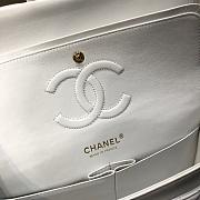 CHANEL 1112 White Medium Size 2.55 Lambskin Leather Flap Bag With Gold/Silver - 3