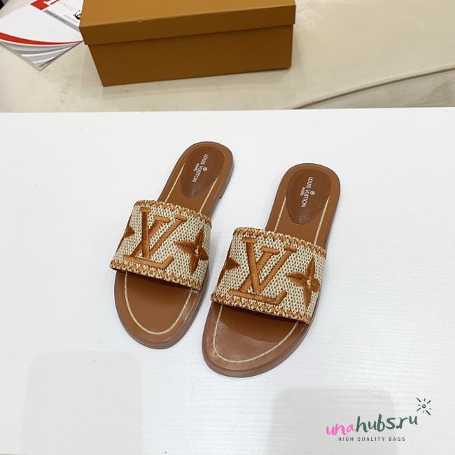 LV slippers Raffia Brown - 1