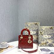 Lady Dior Patent Red leather 20cm  - 1