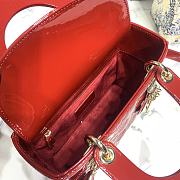 Lady Dior Patent Red leather 20cm  - 5