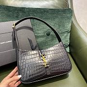YSL LE 5 À 7 HOBO BAG IN CROCODILE-EMBOSSED SHINY LEATHER - 1