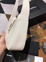 YSL LE 5 À 7 HOBO BAG IN WHITE SMOOTH LEATHER - 5