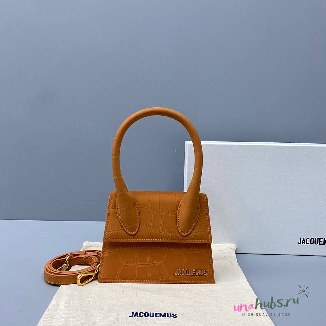 Jacquemus tote bag brown leather 18cm - 1