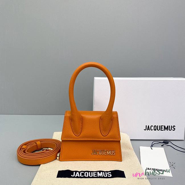 Jacquemus mini tote bag orange leather 12cm - 1