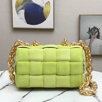 Bottega Veneta The Chain Cassette Green Velvet Bag