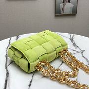 Bottega Veneta The Chain Cassette Green Velvet Bag - 6