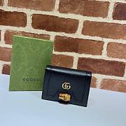 Gucci Diana card case wallet in black leather - 1