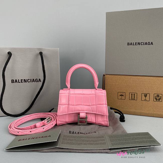 Balenciaga Hourglass Mini Pink Bag - 1