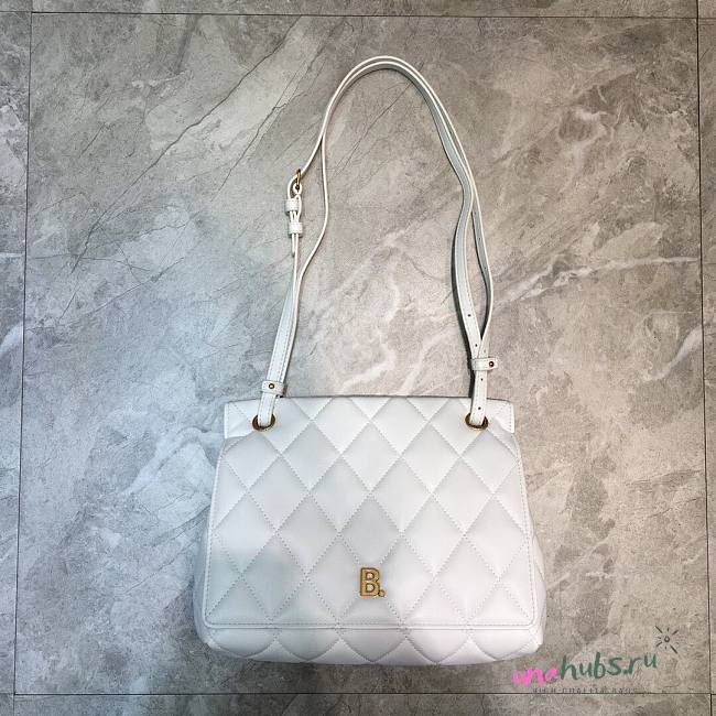 Balenciaga shoulder tote bag in white - golden hardware 25cm - 1