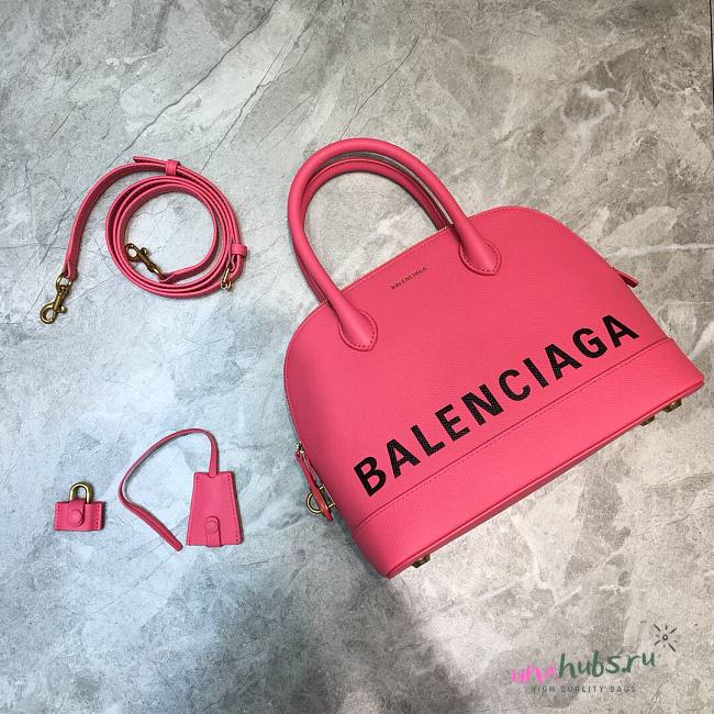 Balenciaga Ville Top Handle Bag Pink/ Black - 1