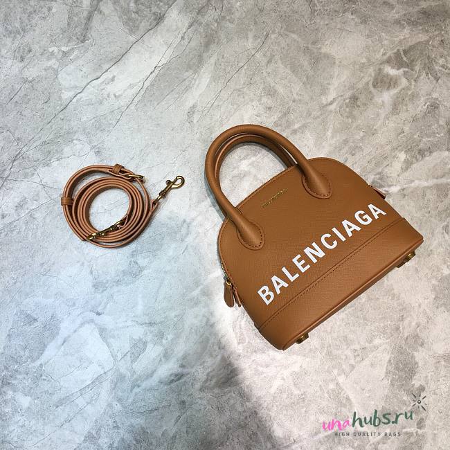 Balenciaga Ville Top Handle Mini Bag Brown/ Yellow - 1