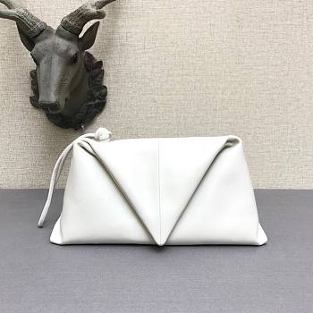 Bottega Veneta fold-over envelope clutch white