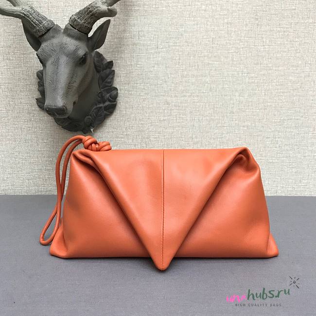 Bottega Veneta fold-over envelope clutch orange - 1