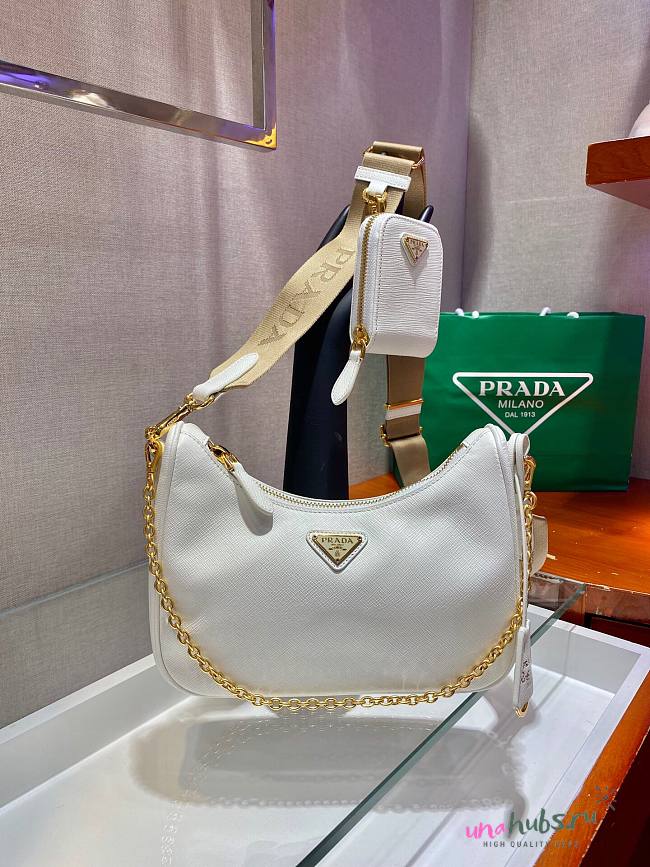 Prada Re-Edition 2005 Saffiano white leather bag 1BH204 - 1