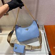 Prada Re-Edition 2005 Saffiano blue leather bag 1BH204 - 4