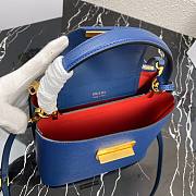 Prada Saffiano Top Handle Bag Blue 1BN012 - 5