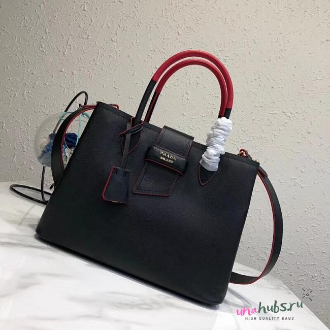 Prada Black Leather Tote Bag 1bg148 - 1