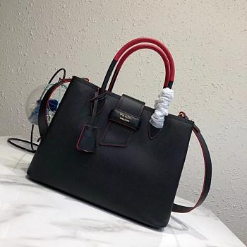 Prada Black Leather Tote Bag 1bg148