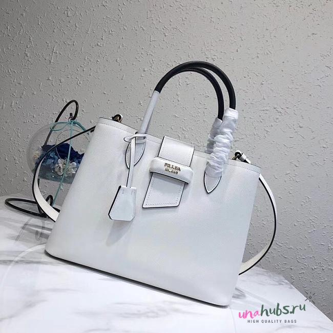 Prada White Leather Tote Bag 1bg148 - 1