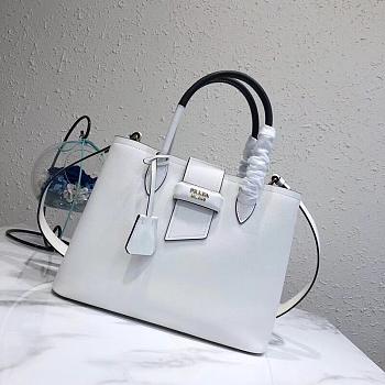 Prada White Leather Tote Bag 1bg148