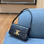 Celine Triomphe Shoulder Bag Shiny Calfskin Black - 6