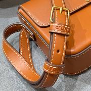 Celine Triomphe Shoulder Bag Shiny Calfskin Brown - 6