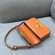 Celine Triomphe Shoulder Bag Shiny Calfskin Brown - 4