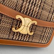 Celine Embroidery Calfskin Triiomphe Brown Bag - 2