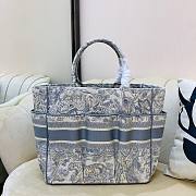 DIOR Book Tote Gray Design Embroidery 41cm - 3