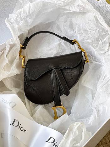 Dior Micro Saddle Mini Grained Leather in Black