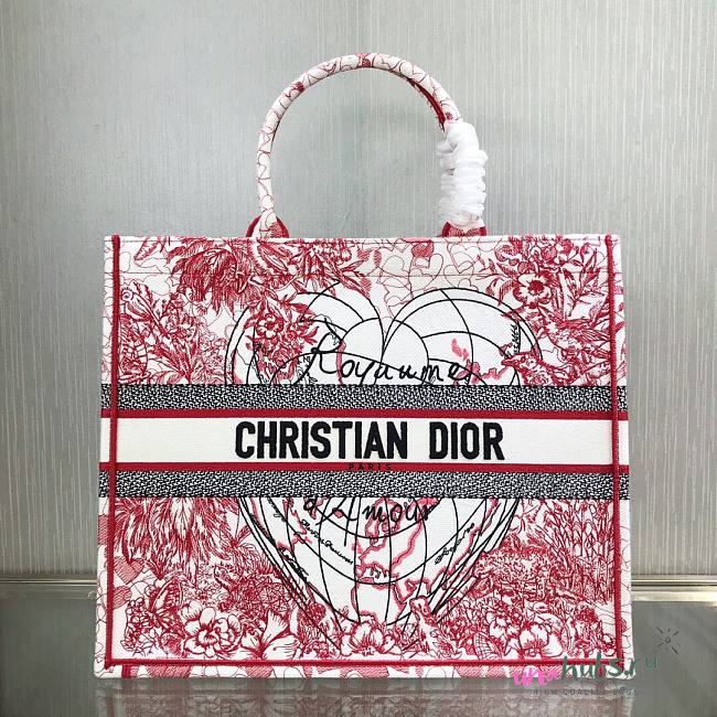 Dior D-Royaume d'Amour Embroidery Small Book Tote - 1