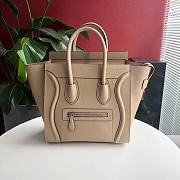  Luggage Bag Drummed Calfskin Silver Zip Beige 27cm - 1