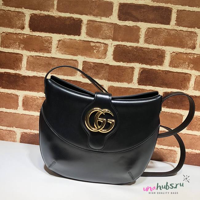 Gucci Arli Medium Calfskin Leather Black Bag - 1