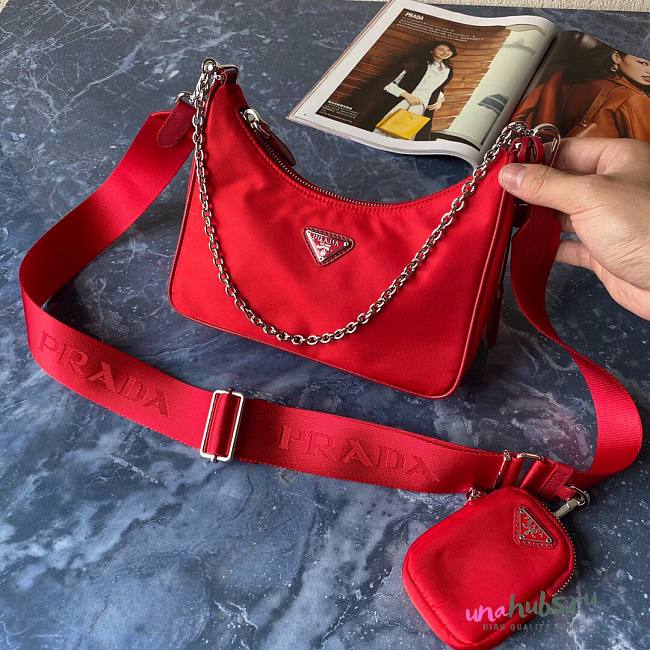 Prada Re-Edition 2005 Nylon Bag Red 1BH204 - 1