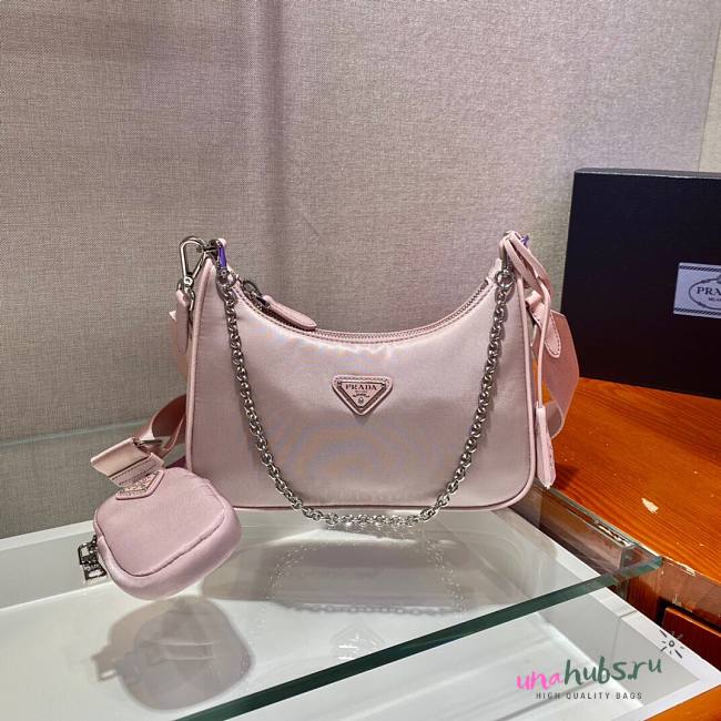  Prada Re-Edition 2005 Nylon Bag Pink 1BH204 - 1