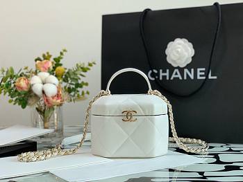 Chanel Lambskin Small Vanity Case AS2630 White