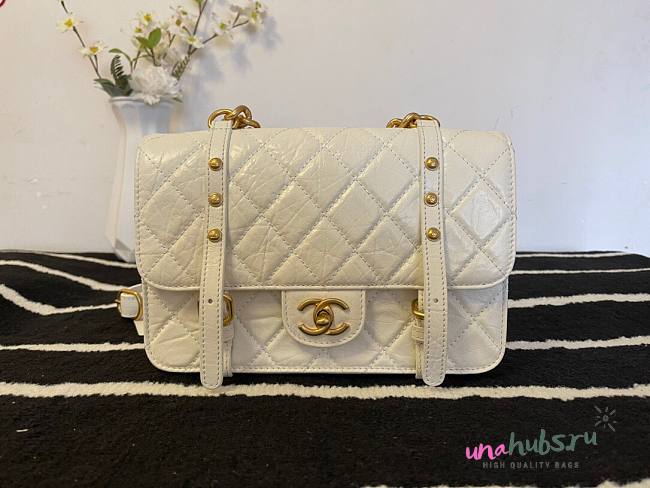 Chanel FlapBag White Leather AS2696 - 1