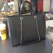 Chanel Quilted Calfskin Large Shopping Tote Bag Black - 4