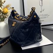 Chanel Crumpled Lambskin Mini Hobo Bag Blue - 3