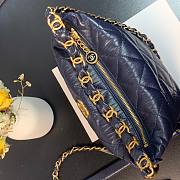 Chanel Crumpled Lambskin Mini Hobo Bag Blue - 5